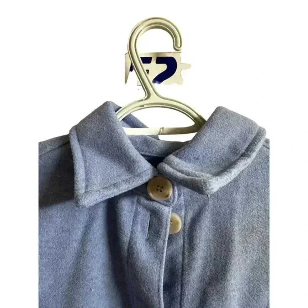 H&M Chambray Button Down Shirt Size XS Blue Oversized Shacket Casual Minimal - Picture 9 of 14